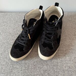 Golden Goose Black and White High-Top Sneakers